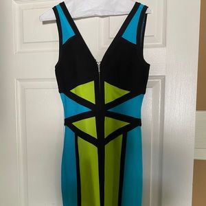 Bebe bandage multi color dress